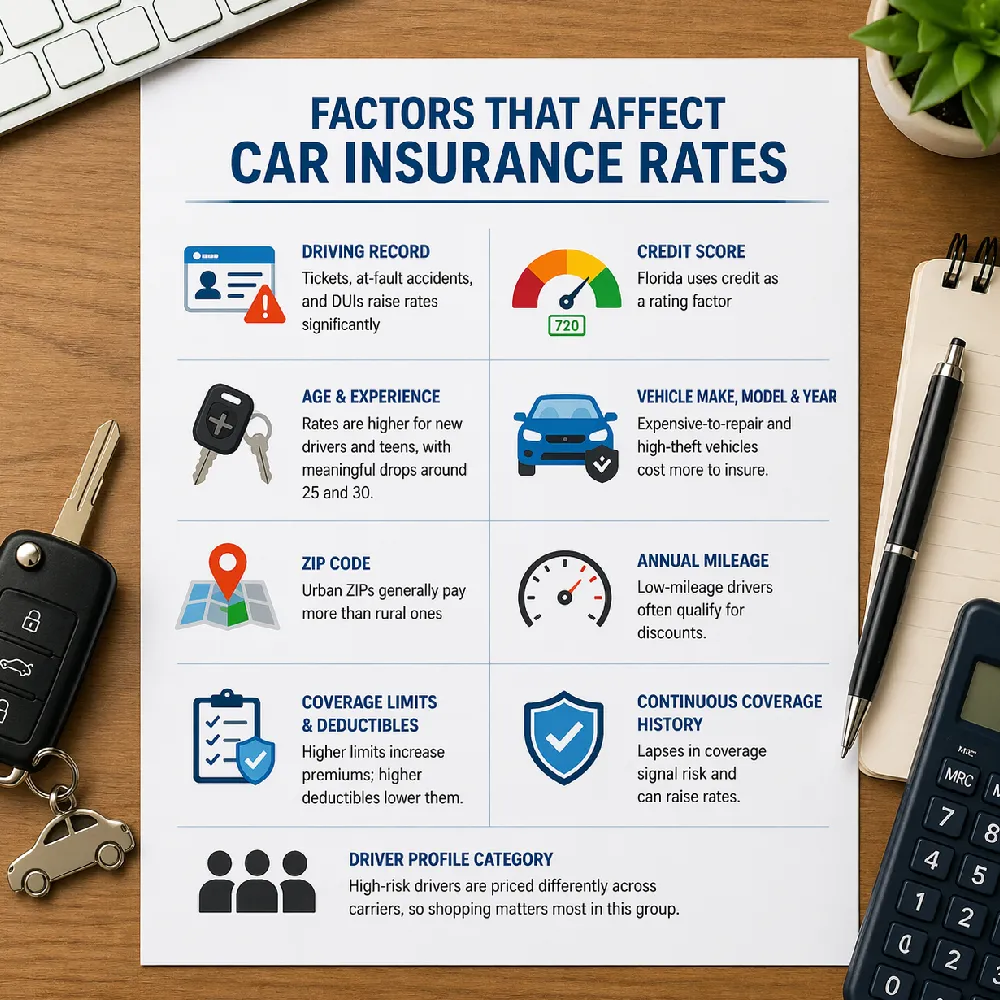 Key Factors Impacting Florida Car Insurance Rates